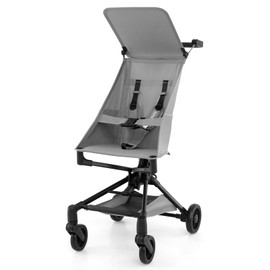 BABY JOY Lightweight Stroller, Compact Travel Stroller for Airplane with Easy One-Hand Fold, Adjustable Canopy, Storage Basket & All-Terrain Wheels for Toddlers 6-36 Months (Gray)