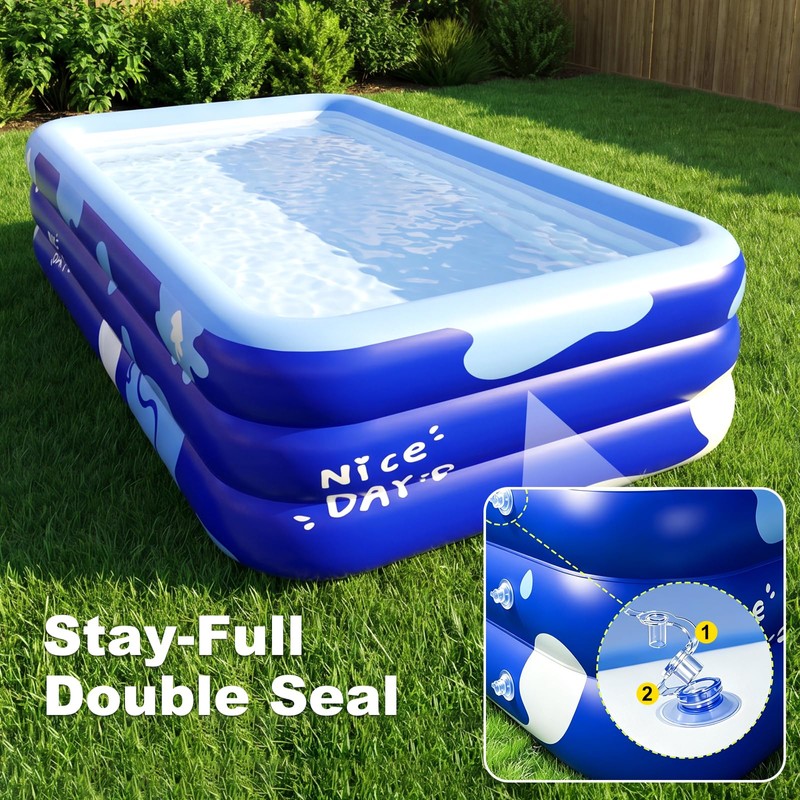 COBOPANDA 118" Extra Large Inflatable Pool, 0.35mm Double Thickened Blow
