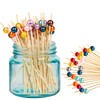 100Pcs Cocktail Sticks for Food Biodegradable Fruit Stick Bamboo Skewers