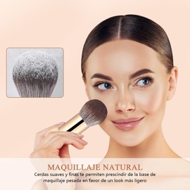 2RIYADH Brochas de Maquillaje de Doble Punta, Brocha de Maquillaje para Polvo y Base, Esponja y Pelo Caballo Ultra Suaves, Uso Seco y Húmedo, Ideal Para Aplicar y Fijar el Maquillaje (Esponja Beige)