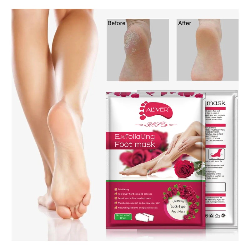 Mascarilla Para Pies Pedicure Foot Peeling Pack Aroma A Rosa