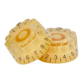 XIYANGJUAN 4pcs Crown Shape Electric Guitar Knobs Yellow Gear Speed Control Volume Tone Knobs for PRS/LP/SG/Les Paul Guitar Accessories Yellow