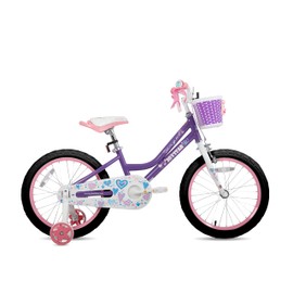 JOYSTAR 20 Inch Girls Bike for 7 8 9 10 Years Old 20" Kids Bikes for Ages 7-10yr with Training Wheels and Basket Children's Bicycle with Handbrake in Purple