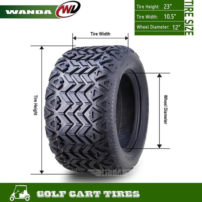 WANDA 23X10.5-12 Golf Cart ATV Tires 4 Ply 23X10.5x12 14034