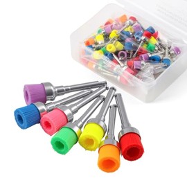 Cepillos Profilaxis Dental Tipo Copa Cerdas Nylon Suave 100pcs Colorido Vástago Cobre Antióxido Durable Adapta Diente Desmancha Alto Brillo Latch