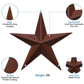 Barn Star - Metal Stars for Outside Texas Stars Art Rustic Vintage Western Country Home Farmhouse Wall Decor (22")