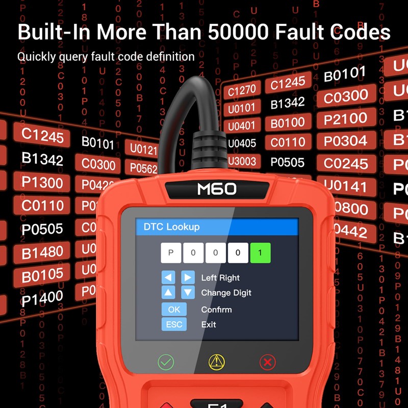 OBD2 Scanner Diagnostic Tool for Car,Professional Check Engine Code Reader,Battery