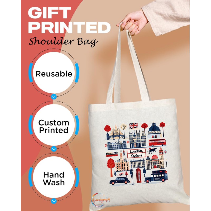 Coralgraph Inc TB2051 - Natural Reusable Shopping Souvenir Tote Bag