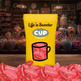 By The Cup Sour Pucker-up Gummy Lips, 1 lb Bulk Bag