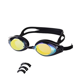 IST G39 Adult Swim Goggles with Anti-UV Polycarbonate Mirrored Lens (Black)
