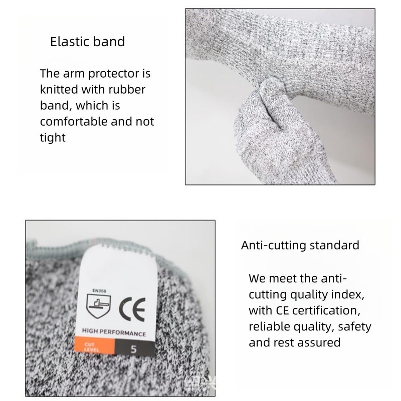 Lengthening HPPE5 Anti-Cut Gloves Sleeve 50 cm, Anti-Scratch Fingers and