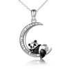 Panda Necklace Sterling Silver Cute Origami Panda I love You