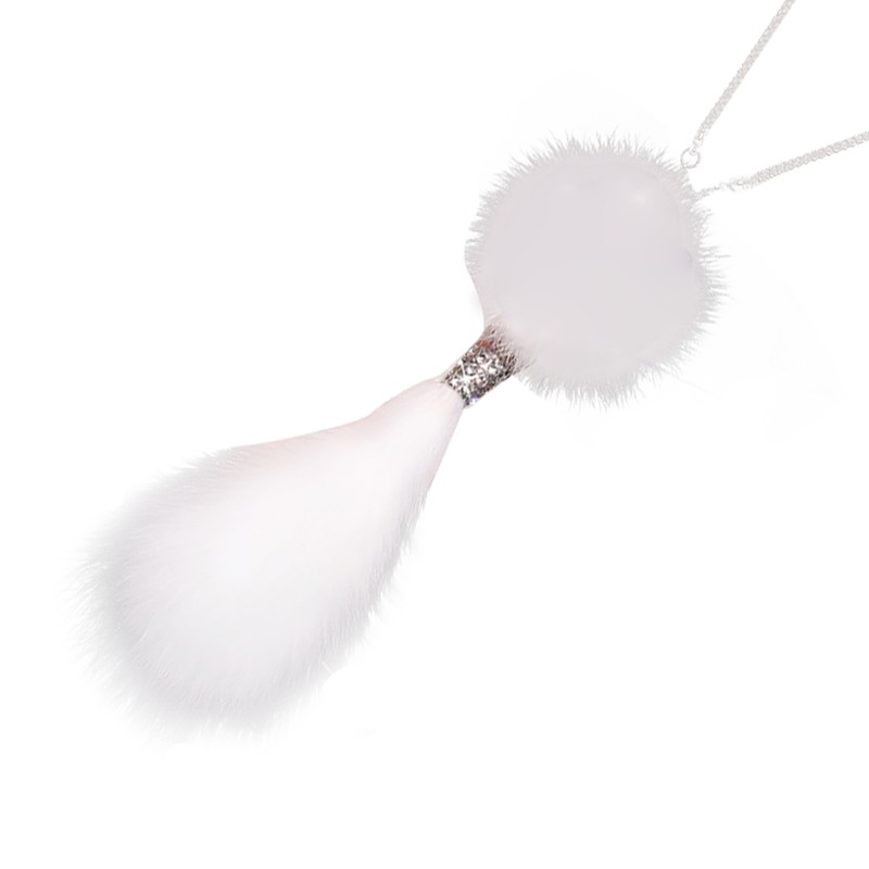 Pom Pom Car Pendant Rhinestone Embedded Sturdy Metal Cute Animal