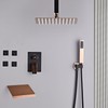 RTOBWEYE 12 Inch Ceiling Mount Shower System Matte Black Gold