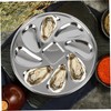 Ciieeo 1 Set Stainless Steel Oyster Storage Plate with Opening