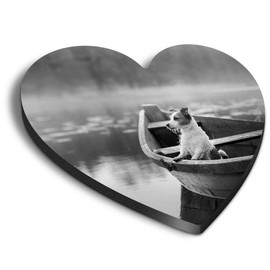1 x Heart MDF Magnets - Jack Russell Dog Fishing Boat Puppy 42262