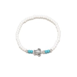 Cubahop Beach Pearl Anklets The Devil's Eye Ankle Bracelets Summer Turquoise Turtle Foot Accessories Jewelry for Women and Girls (Turtle)