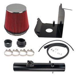 KAX 3 inch Cold Air Intake System Kit & Heat Shield Replacement for Toyota Tacoma 2005-2011 4.0L V6, High Performance, RED