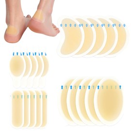 Mumoo Bear 20 Pcs Blister Plasters, Waterproof Heel Protector for Long Walks, Blister Prevention Bandages Running Hiking Dancing Daily Wear, Protect Fingers Toes Forefoot and Heel from Shoe Rubbing (4 Styles)