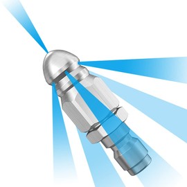 Alpha Rider Sewer Jet Nozzle, Stainless Steel Pressure Washer Sewer Jetter Nozzle Head, 1/4" Quick Connector, 5000 PSI Drain Jet Hose Nozzle