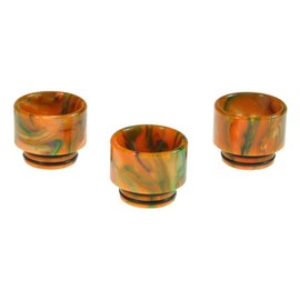 Armerah Anti Spit Back 810 Drip Tip eCig Mouthpiece Short/Extra-Wide Epoxy Resin 3 Pack Orange