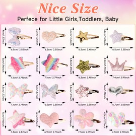 MOTIBACK Girls Hair Clips Various Designs with Star, Butterfly and Heart, Strong Clip for School, Party, Daily Life