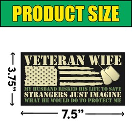 BAVAHA Veteran Wife Sticker Proud Wife of A Us Veteran Military Sticker Army Army Car Stickers Proud Gift 4th of July Decorations Car Truck Windows [7.5"x3.75"]
