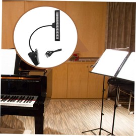 Kuuleyn Music Stand Light Clip on, Portable Music Stand Light, Clamp Light Portable Stand Light Led Bedroom Desk Reading Stand Lamp Ac 110v ~ 220v(Lamp +USB Cable)