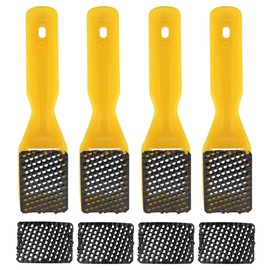 4pcs Surform Shaver Second Cut Tooth Mill File Hand Plane for Auto Body Filler/Drywall Rasp/Woodworking with 4pcs Curved Blades, Surform Shaver (Yellow)