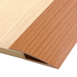 Floor Transition Strip Vinyl Door Threshold Flooring Transition Strip Self Adhesive Carpet Edging Strip for Laminate Doorway Edge Threshold from 1/5" to 2/5" (Yellow Wood Grain, 3.3 Ft)