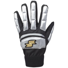 Baseball SSK Running Base Gloves, Sliding Gloves, For Running Bases, Both Hands, Washable, EBG1003W, Escape Baseball Supplies, Swallow Sports (9095) Black x Silver M