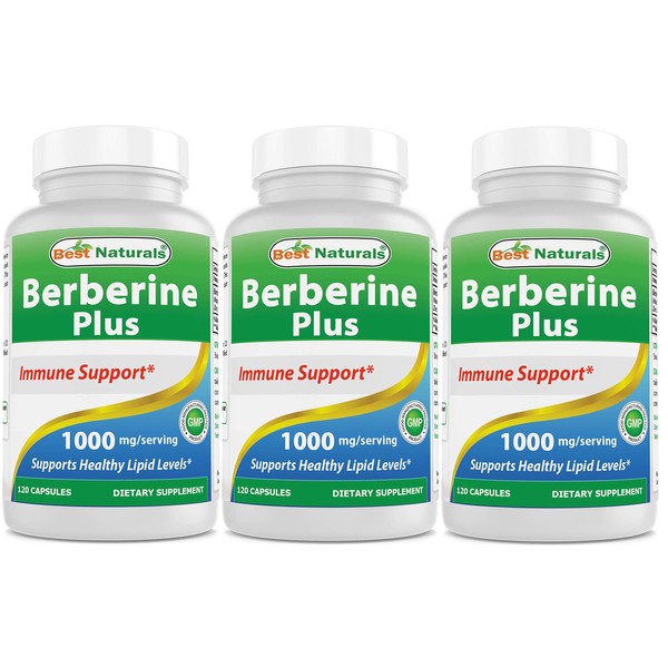 Best Naturals Berberine Plus 1000 mg/Serving 120 Capsules - (Pack of 3)