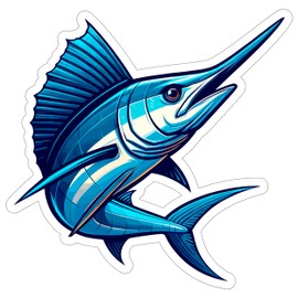 Sailfish Sticker Decal Vinyl Small Waterproof for Water Bottle Mug Passport Book Scrapbook Notebook Laptop Tumbler Skateboard Computer Phone Size Funny Gift Car Stickers ID44990