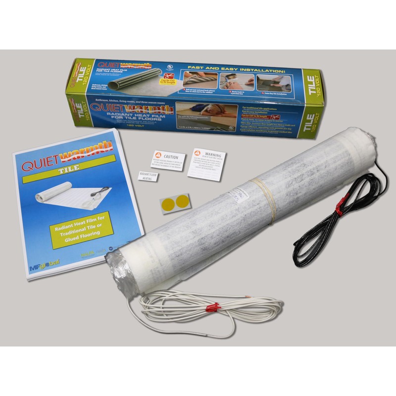 QuietWarmth Tile QWT1.5X5F120 Radiant Floor Heating Mat for Below Tile,