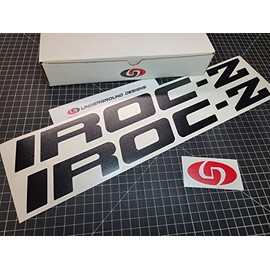 IROC-Z Decals (2-Pack) Solid Third Gen Camaro Door Stickers Fits 1985-1990 IROC Select Color: (Gloss Black, 2.0" x 20.0")
