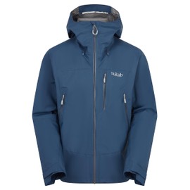 Rab Men's Downpour Mountain Jacket - Lightweight Waterproof Hooded Coat for Hiking & Trekking - Tempest Blue - X-Large