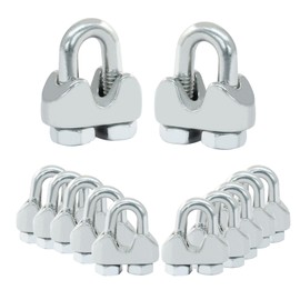 Cjueiom Drahtseilklemme, Kabelklemme M3 für 3 mm Drahtseilklemme, U-Bolzen-Sattelverschluss aus 304 Edelstahl, für Takelage von Seilen und Spannseilen, Gartenspanndrahtseile, 12 Stück