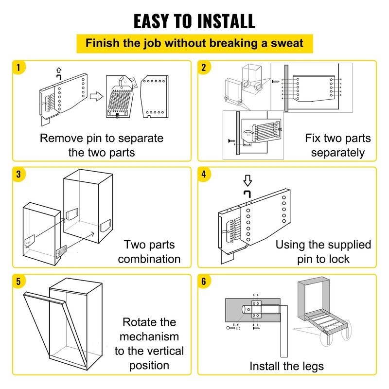 Happybuy Murphy Mounting Wall Springs Mechanism Heavy Duty Support Hardware