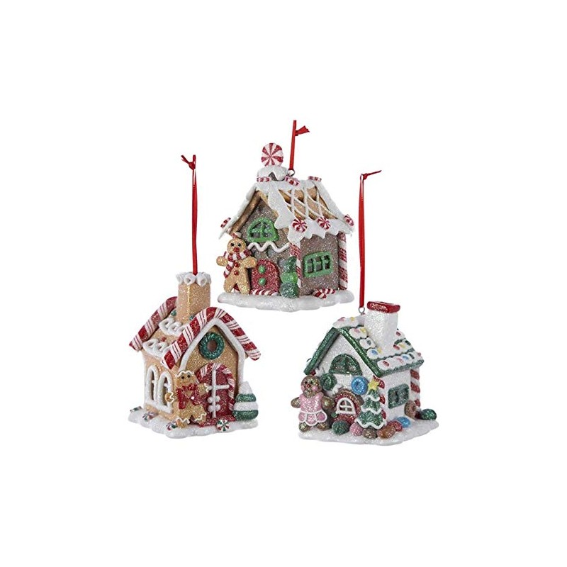 Kurt Adler D1477 3.5" Claydough Gingerbread Led House Ornament 3