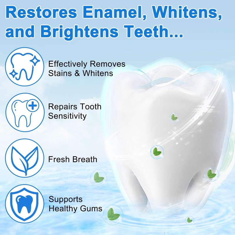 Hydroxyapatite Toothpaste for Enamel Protection 2PC, Contains 9.9% Nano-Hydroxyapatite, Restores
