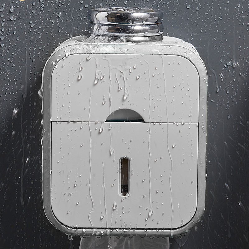 Paper Holder Box Wall Mounted Punching Free Waterproof Paper Towel