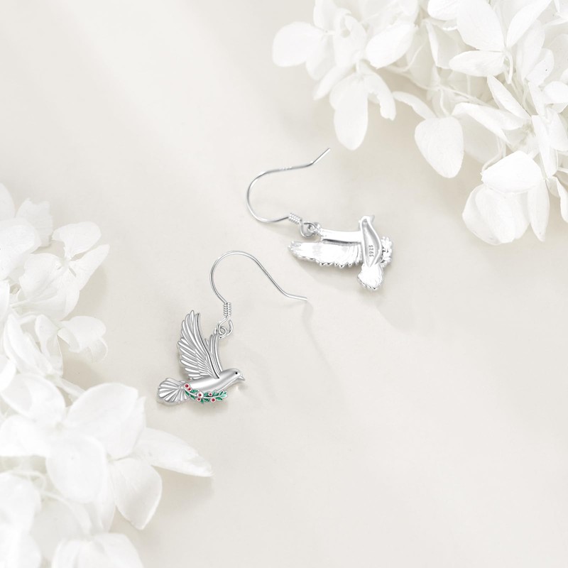 JBAERD Dove Earrings for Women 925 Sterling Silver Holy Spirit