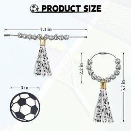 HMGES 2 Pcs Soccer Beaded Charms with Tassels for Bogg Bags – Sporty Beach Bag Accessories, Compatible with Simply Southern & Other Rubber Beach Bags
