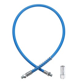 HARFINGTON Grease Gun Hose Kit 31.5" 10000 PSI Spring Flex High Pressure Quick Release Grease with Grease Gun Coupler 1/8" NPT Threads for Grease Gun, Blue