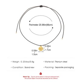 Izpack Beach Sea Shell Pendant Necklace for Women Stainless Steel 18k Golden Plated Seashell Black Leather Cord Adjustable Chain Choker Necklaces Boho Summer Jewelry Gifts