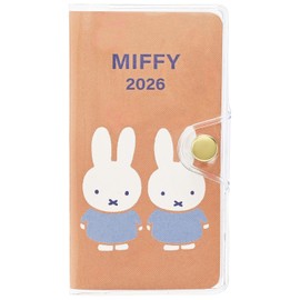 Kutsuwa MF919C Notebook, Miffy Family Notebook, 2026, Petite Monthly, Starts on Sunday, Nakujan 2026