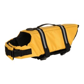 Pet Life Jacket Reflective Breathable Mesh Portable Dog Lifesaver Flotation Vest for Boating Swimming and Beach Yellow M