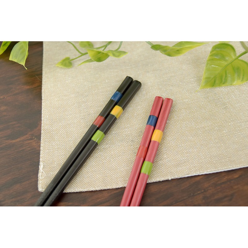 Aoba Children's Chopsticks Dishwasher-Safe, Natural Wood, Dragonfly, Four Seasons, Black,