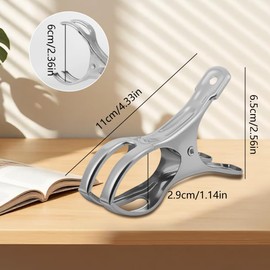 Alaoo 12 Pcs Beach Towel Clips, 11cm Large Stainless Steel Sunbed Towel Pegs Laundry Clip Towel Pegs for Sunbeds Sun Loungers, Blankets, Pool Chairs