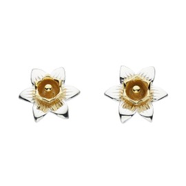 Dew Sterling Silver and Gold Plate Carey Daffodil Stud Earrings 4230GD